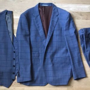 Indochino Blue Windopane Reda Super 110s 3 Pc Suit